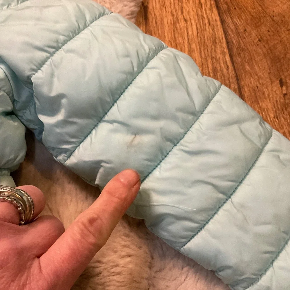 Nike Puffer Coat Size XS 4 Girls With‎ Hood Insulated Winter Teal Blue Kids